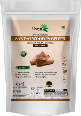 Uswa Ayurvedic Sandalwood Powder (Chandan powder) for Face Pack & Skin Care-(200g)(200 g)
