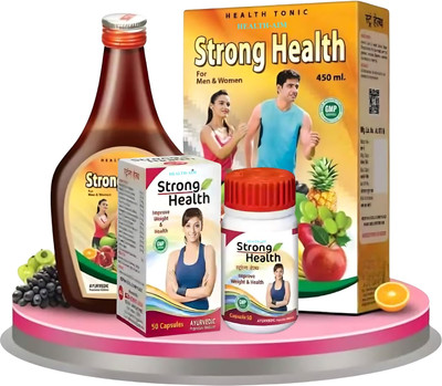 HEALTH AIM Ayurvedic STRONG HEALTH Syurp & STRONG HEALTH Capsule | Improve Weight & Health(Pack of 2, 450 ml, 50 Capsules)