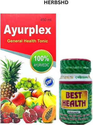 HERBSHD AYURPLEX TONIC & BEST HEALTH CAPSULE FOR TANDRUST RAKHE, NAYA KHUN BANAY(Pack of 2, 450 ml, 50 Capsules)