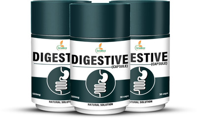 grinbizz Digestive Capsule Natural Way To Relief Acidity & Constipation|Boost Digestion(Pack of 3, 90 Capsules)