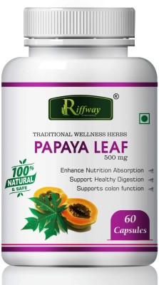 Riffway Papaya Leaf Herbal Capsules For Immunity & Improve Blood Platelets Production(60 Capsules)