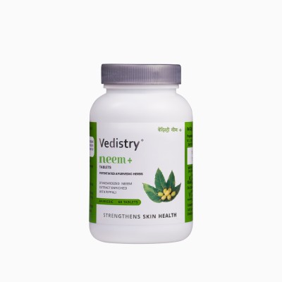 Vedistry Neem+ Tablets With Pieprine | Promotes Skin Health | Controls Acne And Pimples