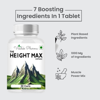 visalak pharma The Height Max-Height cap-sules For Grow Height PACK-1 30 Caps(30 Capsules)