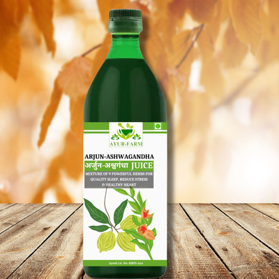 Ayur Farm Arjun Ashwagandha Juice - Heart Health & Stress Relief- Arjun Ashwagandha Juice(500 ml)