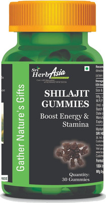 Sri herbasia biotech Shilajit Gummies Boosts Stamina, Strength & Improves Energy Levels(30 Tablets)