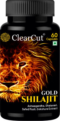 Clearcut Shilajit Gold Ayurvedic Power capsule Veg safe 60(60 Capsules)