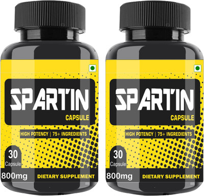 Spartin Men's Supplements For Increase Strength & 30 Capsules (800mg) (Pack of 2)(Pack of 2, 60 Capsules)