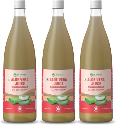 Dr. Vaidya's Aloe Vera Juice | No Added Sugar | Improves Digestion & Immunity(Pack of 3)