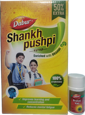 Dabur SHANKHPUSHPI & BRAHMI VATI (COMBI PACK FOR SHARP BRAIN)(450 ml, 40 Tablets)