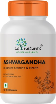 La Natures Ashwagandha 500 mg Improve Stamina Immunity Rejuvenates Mind Body(60 Capsules)