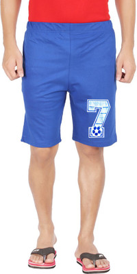 HOTFITS Graphic Print Men Light Blue Basic Shorts