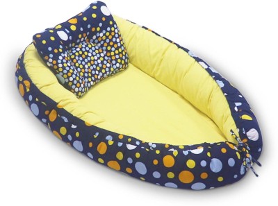 Kradyl Kroft Nest Bed for Babies & Infants, Portable Baby Bedding Set, Pillow (Rocket) Baby Sleeping Nest Boat(Fabric, Polka Blue)