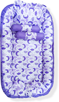 radhe creation Purple Cloud Baby Nest with Pillow & Bolsters Baby Bedding Set Nest/Pod Shaped(Fabric, Purple & White)