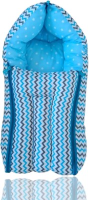 Kiddilan 3 in 1 Baby SleepingBag&Carry Nest|Portable & Skin Friendly|0-3 Months(Blue Zig) Bunk Bed Multi Purpose Bed(Fabric, Blue)