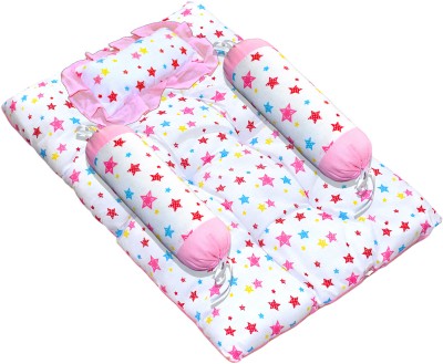 VParents Joy baby 4 Piece bedding set with pillow and Bolsters Bedding set printed(Fabric, Pink)