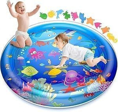 WAKTORO Baby Infant Toddlers Inflatable Water Floor Mat Baby Play Water Mat Round Baby Water Play Mat(Plastic, Multicolor)