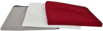 ADBENI HOME Polyester Baby Bed Protecting Mat(Grey+White+Maroon, Small, Pack of 3)