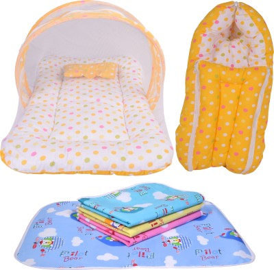 Kwitchy New Born Baby Care Essential Bedding Set Combo standard Crib(Fabric, Yellow)