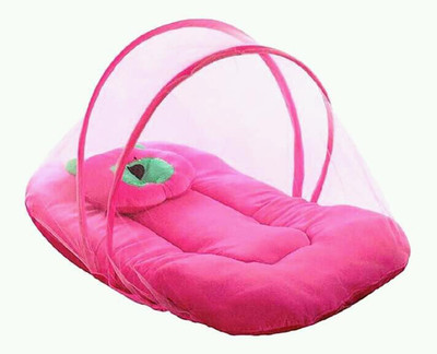 Govindika Baby Sleeping Bed with Mosquito Net Bedding Set with Net — Ideal for travel, sleeping, and indoor use Portable Baby Bedding with Mosquito Net (Cradle-Style Sleeping Bed)(Fabric, Pink)