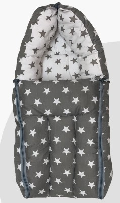 Kid's Charm Baby Bed, Sleeping Bag & Carry Nest Cotton Ideal for 0-6 Months Baby (Star Grey) Sleeping Bag(Grey)