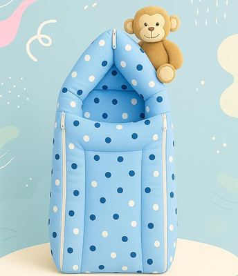 EIO 3 in 1 Baby Bed Cum Bedding Set/ Sleeping Bag / Baby Carrier(Fabric, Blue)