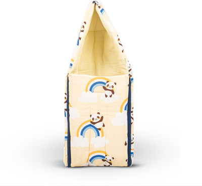 baybee 3 in 1 New Born Baby Carry Bed Sleeping Bag Travel Baby Bed for 0-12 months Old Carry Bed Easy Carry Bed Comfo Sleeping Bag Portable Bassinet-Carry Nest for Co-Sleeping(Fabric, Machine Washable Detachable Baby Bedding Set Cotton Bed Carry Bed Printed-Yellow)