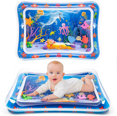 akshar silk Baby Tummy-Time Water Mat Baby Kids Water Play Mat Rectangular(Plastic, Blue)