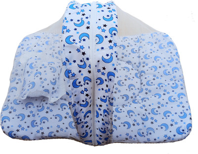 PEEHU Newborn Baby Net Bed Newborn Baby Net Bed Printed(Fabric, Blue, White)