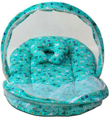 PCT Baby Bedding Set with Protective Mosquito net Blue Standard Crib(Fabric, Blue)