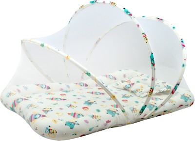 TIDY SLEEP Baby Bed With Mosquito Net & Neck Pillow, Baby Gadda Set For New Born Baby Gadda Net Set Space(Fabric, White)