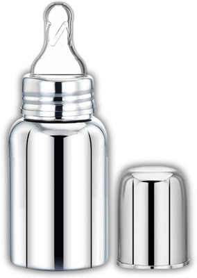 Milky Way Premium Stainless Steel Standard Baby Feed Feeding Bottle with Silicone Nipple - 150 ml(Steel)