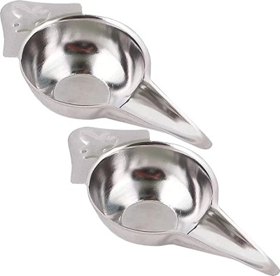 PGD Baby Feeder Spoon Flat Bottom | Bondla | Paladai | food feeder - 20 ml(Steel)