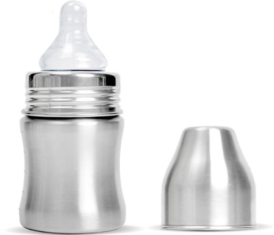 Adore Zion Jr Stainless Steel Wide neck Feeding Bottle with Anti-colic Teat - 150 ml(Stainless Steel)