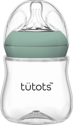tütots Comfort Anti-Colic Wide Neck BPA Free Baby Feeding Bottle with Spiral Nipple - 150 ml(Sage Green)