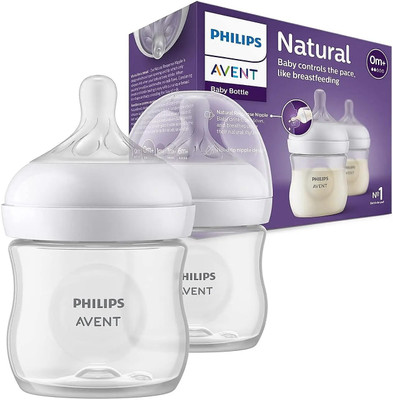 Philips Avent SCF030/20 0M+ Natural Response Baby Bottle (Pack of 2) - 125 ml(White)