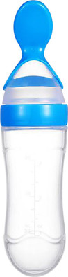 Babylib Baby Silicon Spoon Feeder Bottle - 90 ml(Blue)