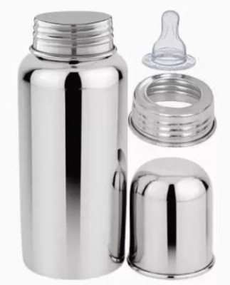 Karoli Collection Stainless Steel Regular Neck Baby Feeding Bottle - 250 ml(STEEL COLOR)