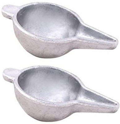 PGD Traditional Aluminum Feeder Spoon | Paladai | Bondla for New Born Babies - 20 ml(Plain Silver)