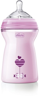 Chicco BabyNatural Bottle Slow Flow Baby Feeding Bottles - 150 ml - 330 ml(Pink)