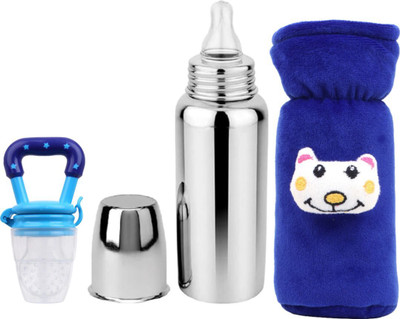 BLUSCAILE Baby Steel Feeding Bottle with Anti Colic Valve, for Babies 250 ml (Silver) - 250 ml(BLUBOTT+BLUFEEDER+001) BLUSCAILE Baby Steel Feeding Bottle with Anti Colic Valve, for Babies 250 ml (Silver) - 250 ml(BLUBOTT+BLUFEEDER+001)
