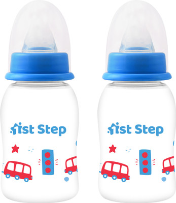 1st Step BPA Free Baby Feeding Bottle with Anti-Colic Nipple for Infants (Pack of 2) - 125 ml(TWOBLUE)