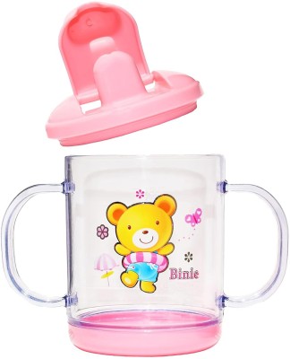 TINNY TOTS Baby Feeding Sipper Bottle For Juices Water Milk Liquids Spout Feeder - 200 ml(PINK CAP)