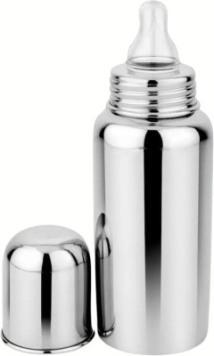 Babylib Stainless Steel New Baby Born Milk Feeding Bottle - 250 ml(Silver)