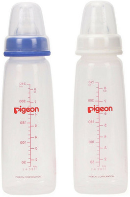 Pigeon Flexible Feeding Bottle Twin - 240 ml(Blue With White)