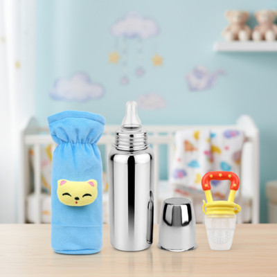 ORILACE Baby feeding bottle with cover & baby fruit feeder 0 to 2 years BPA free - 250 ml(SKYBLUE+BOTTLE+YEL+FEEDER) ORILACE Baby feeding bottle with cover & baby fruit feeder 0 to 2 years BPA free - 250 ml(SKYBLUE+BOTTLE+YEL+FEEDER)