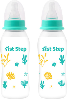 1st Step BPA Free Baby Feeding Bottle with Anti-Colic Nipple for Infants (Pack of 2) - 250 ml(TWOGREEN)