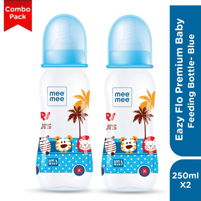 MeeMee Eazy Flo™ Premium Baby Feeding Bottle (Blue) - 250 ml(Blue)
