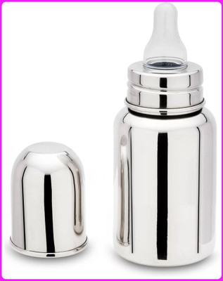 Pappa Stainless Steel Baby Feeding Bottle - 140 ml(Silver)