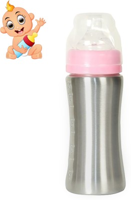 Prithi Home's and Kitchen Stainless Steel baby feeding bottle,Steel feeding botal,Steel milk bottle - 250 ml(Pink)