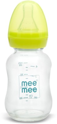 MeeMee Premium Glass Feeding Bottle_Green - 120 ml(Multicolor)